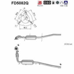 Filtre à particules / à suie, échappement FD5082Q AS