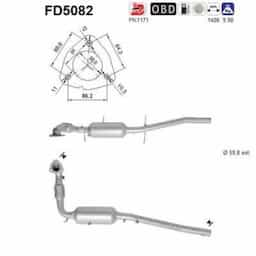 Filtre à particules / à suie, échappement FD5082 AS