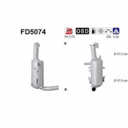 Filtre à particules / à suie, échappement FD5074 AS