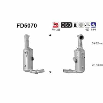 Filtre à particules / à suie, échappement FD5070 AS