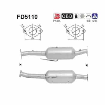 Filtre à particules / à suie, échappement FD5110 AS