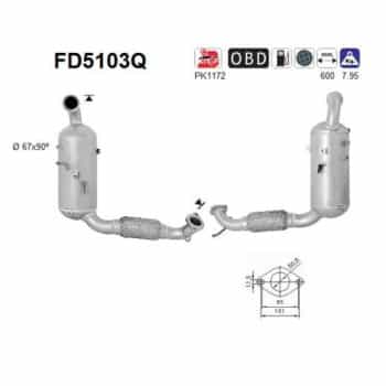 Filtre à particules / à suie, échappement FD5103Q AS