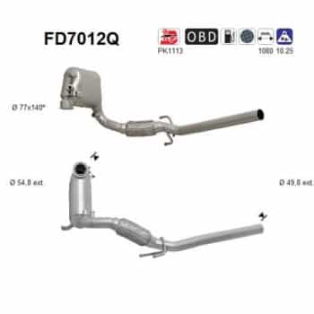 Filtre à particules / à suie, échappement FD7012Q AS