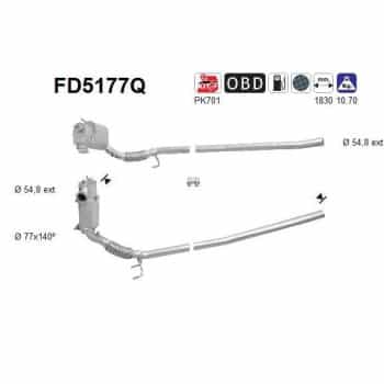 Filtre à particules / à suie, échappement FD5177Q AS