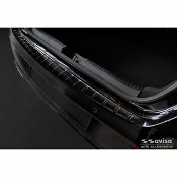 Protection de seuil de coffre arrière en inox noir adaptable pour Mercedes CLA II (X118) Shooting Brake 2019- 'Ribs