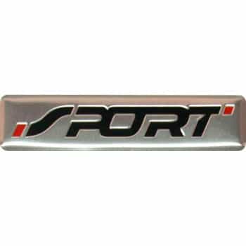 Emblème/Logo en Aluminium - SPORT - Noir & Rouge - 7x1,7cm