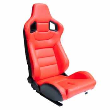 Siège sport 'RK' - Cuir artificiel rouge - Dossier réglable des deux côtés