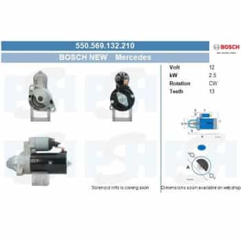 Démarreur Mercedes 2.6 kw 550.569.132.210 Bosch