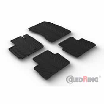 Tapis en caoutchouc pour Nissan Qashqai III (J12) 2021- (T-Design 4 pièces + clips de montage)