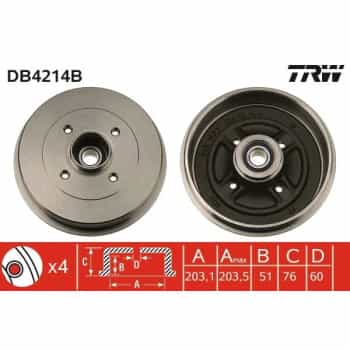 Tambour de frein DB4214B TRW
