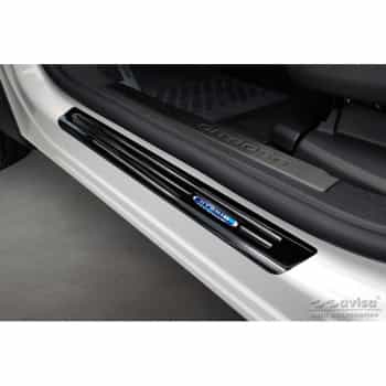 Seuils de portes Inox noirs adaptables pour Citroën C5 Aircross 2018- 'Hybrid' - 4 pièces