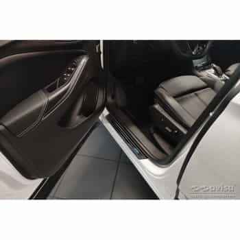 Seuils de porte Inox noirs adaptables sur Opel Grandland X 2017- 'Hybrid' - 4 pièces