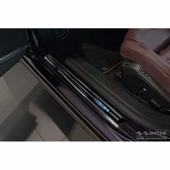 Seuils de portes Inox noirs adaptables sur Peugeot 508 II Berline 2019- 'Hybrid' - 4 pièces