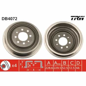 Tambour de frein DB4072 TRW