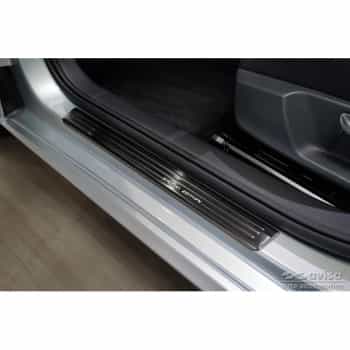 Seuil de porte en acier inoxydable noir pour Skoda Fabia IV Hatchback 2021- 'Special Edition' - 4 pièces
