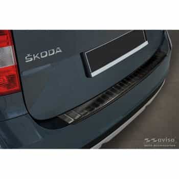 Protection de pare-chocs arrière en inox noir adaptable pour Skoda Yeti 4x4 Outdoor version/Adventure 2013-2015 & F