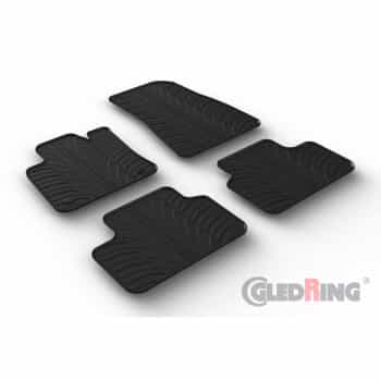 Tapis en caoutchouc adaptés pour Volvo C40 Recharge 2021- (T-Design 4 pièces + clips de montage)