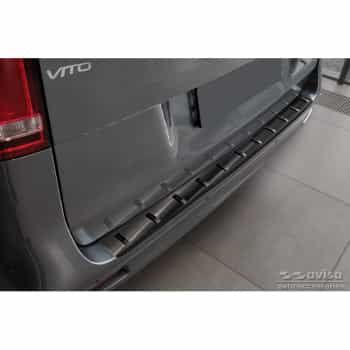 Protection de seuil de coffre arrière en inox noir adaptable pour Mercedes Vito / Classe V 2014-2019 & Facelift 201
