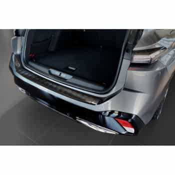 Protection de seuil de coffre en inox noir adaptable à Peugeot 308 III SW 2021- 'Ribs'