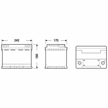 EXIDE EK620 Batterie 12V 62Ah 680A B13