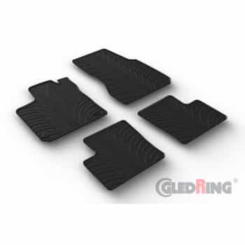 Tapis en caoutchouc adaptés à Renault Twingo E-Tech 2020- (profil en T en 4 parties + clips de fixation)