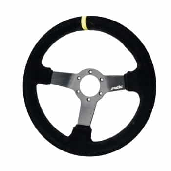 Volant sport Simoni Racing Carrera 320mm - Daim Noir (Deep Dish - 47mm)