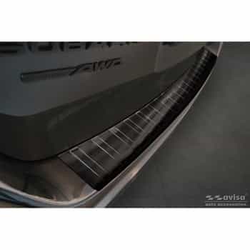 Protecteur de pare-chocs arrière en acier inoxydable noir adaptable à Subaru Outback (BT) 2020- 'Ribs'