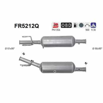 Filtre à particules diesel, système d'échappement FR5212Q AS