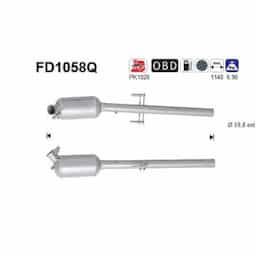 Filtre à particules diesel, système d'échappement FD1058Q AS