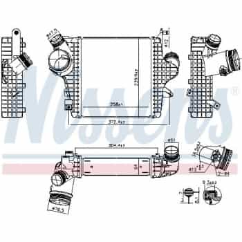 Intercooler, refroidisseur d'air de suralimentation 961304 Nissens