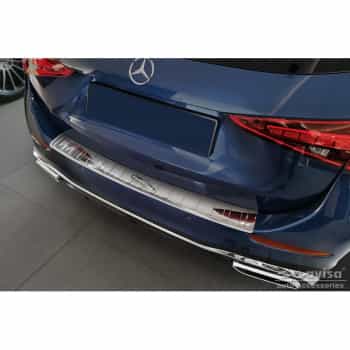 Protection de seuil de coffre en inox chromé adaptable à Mercedes Classe C AMG Break (S206) 2021- 'Ribs'