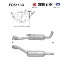 Filtre à particules diesel, système d'échappement FD5113Q AS