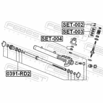 Kit de réparation, crémaillière de direction