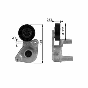 Poulie-tendeur, courroie trapézoïdale à nervures DriveAlign® T38149 Gates