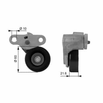 Poulie-tendeur, courroie trapézoïdale à nervures DriveAlign® T38159 Gates