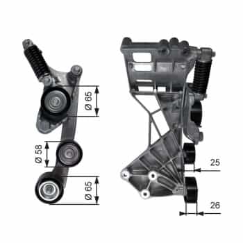 Poulie-tendeur, courroie trapézoïdale à nervures DriveAlign® T39136 Gates