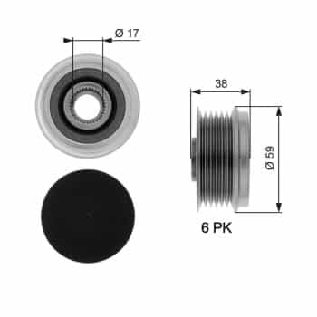 Poulie roue libre, alternateur DriveAlign® OAP7039 Gates