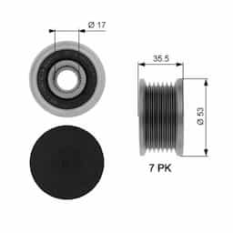 Poulie roue libre, alternateur DriveAlign® OAP7110 Gates