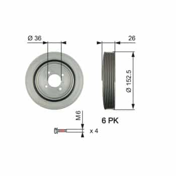 Poulie, vilebrequin DriveAlign®