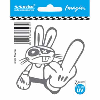 Autocollant de tatouage de voiture Lapin - 8,4x8,6 cm
