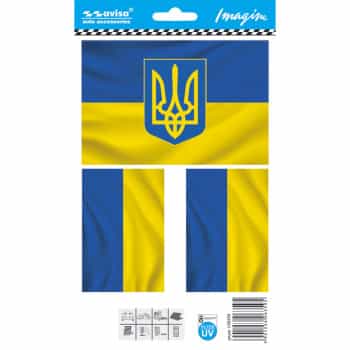 Autocollant de tatouage de voiture Ukraine/ drapeaux - 12.7x8.5cm