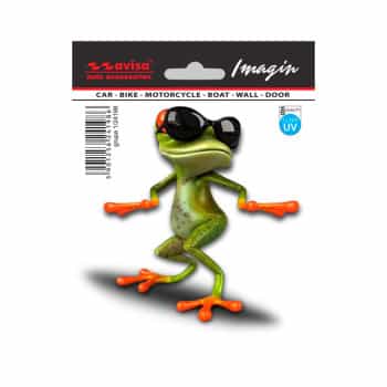 Autocollant de Tatouage de Voiture Lunettes de Soleil Grenouille - 11x11cm