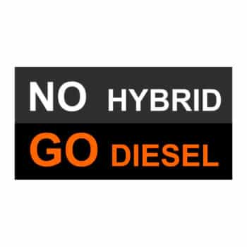 Autocollant de tatouage de voiture 'NO HYBRID GO DIESEL' - 11x5.6cm