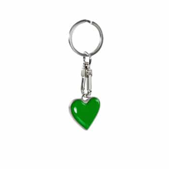 Porte-clés inox - 'Coeur' Vert