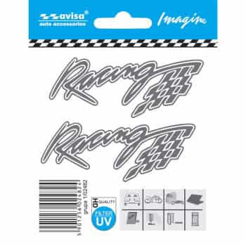 Autocollant de tatouage de voiture Racing 2pcs - 8.2x3.3cm