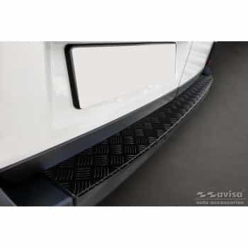 Protecteur de pare-chocs arrière en aluminium noir mat pour Volkswagen Crafter & MAN TGE 2017- 'Riffled Pl