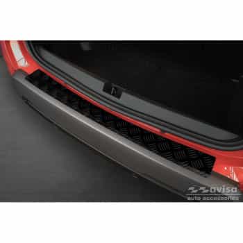 Protecteur de pare-chocs arrière en aluminium noir mat pour Dacia Duster II 2018-2021 & FL 2021- 'Riffled