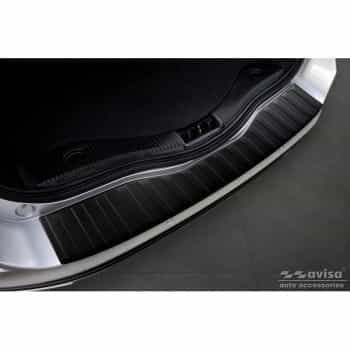 Protecteur de pare-chocs arrière en acier inoxydable noir mat pour Ford Mondeo V Wagon 2014- 'Ribs'