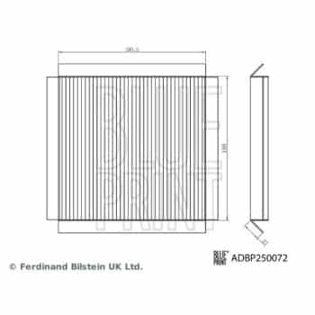filtre à air d'habitacle ADBP250072 Blue Print