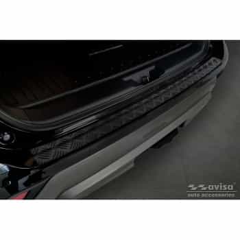 Protecteur de pare-chocs arrière en aluminium noir mat pour Toyota Highlander IV (XU70) 2020- 'Riffled Pla
